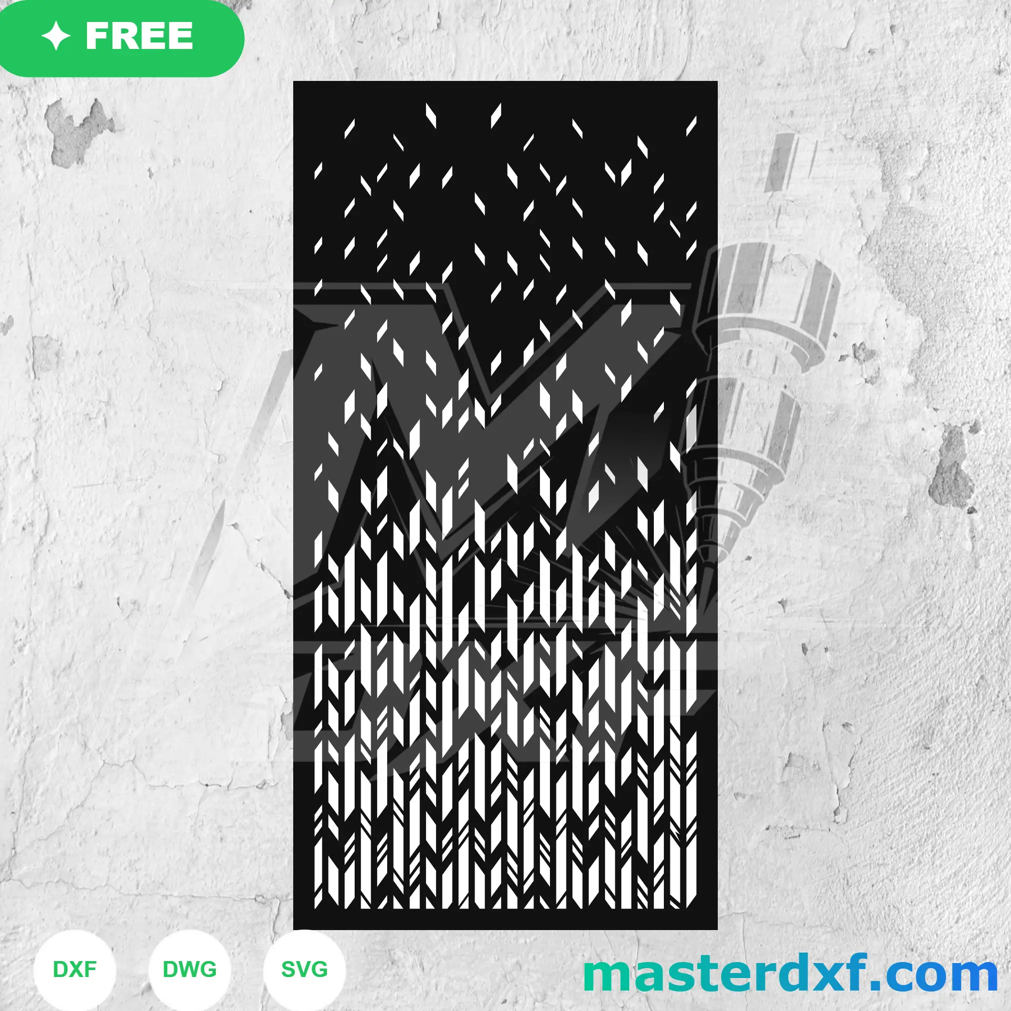 Abstract Falling Rain Geometric Graded Slit Matrix DXF File